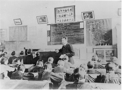 Arithmetic class in a primary school, Orme by French Photographer
